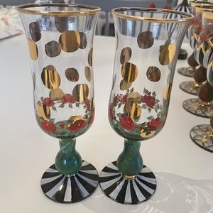 MacKenzie-Childs *RARE* Heirloom Champagne Flutes Set of 2